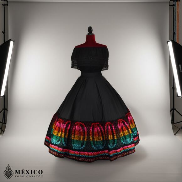 Mexican Dress Virgen de Guadalupe SKIRT only day of the dead - Picture 5 of 7